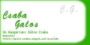 csaba galos business card